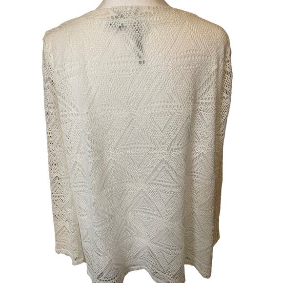 Skye's the Limit Long Sleeve White Lace Blouse Size Large - Picture 2 of 5